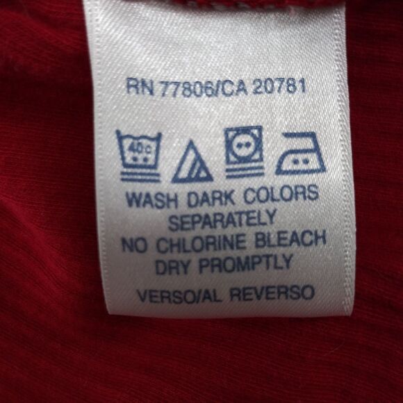 Tommy Jeans Shirt Mens Large Red Long Sleeve Emboidered Logo 100% Cotton - Picture 5 of 5